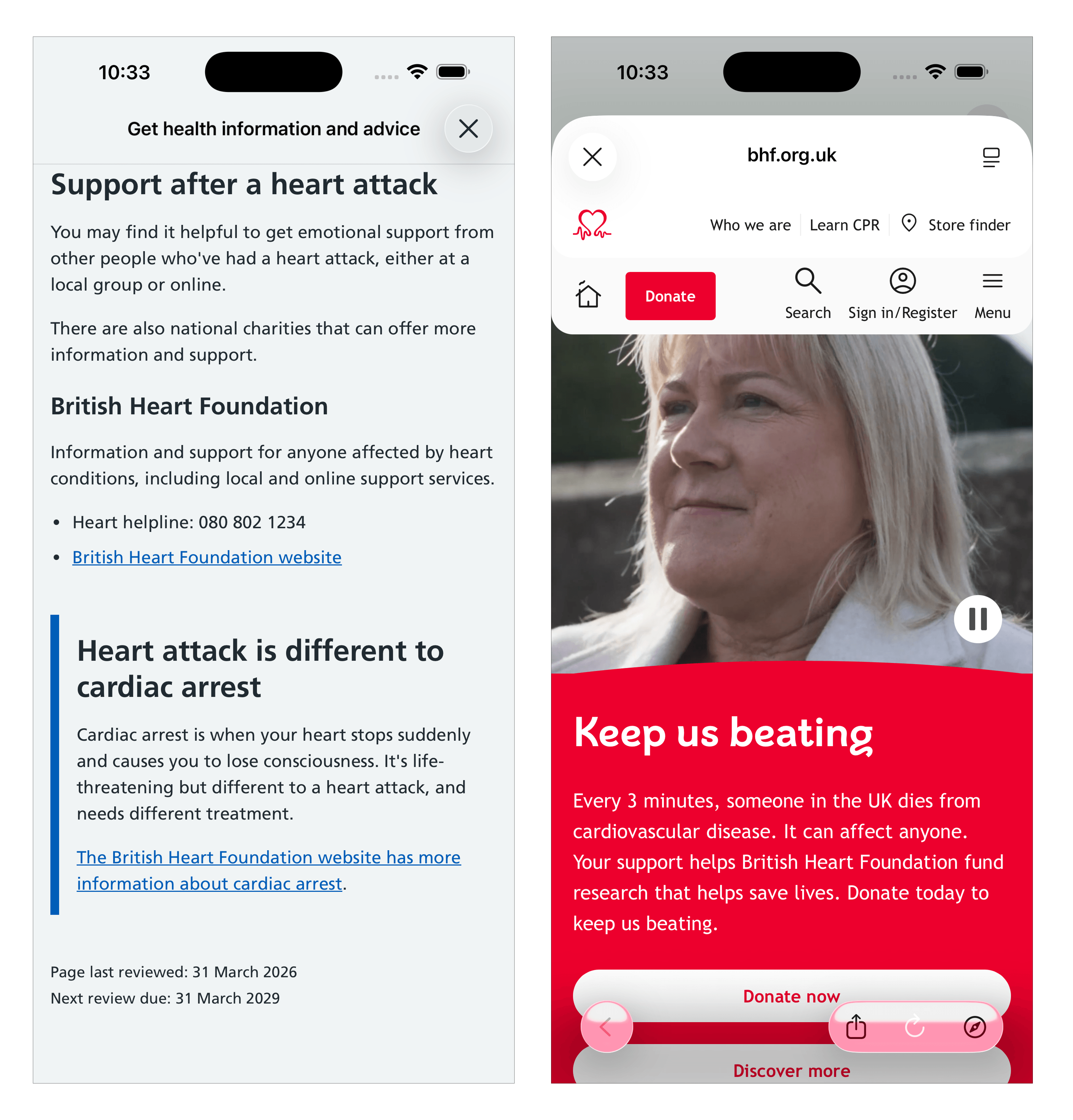 Another video showing a sheet in action, but this time the user is following a third-party link which opens as a sheet in a web browser overlay.